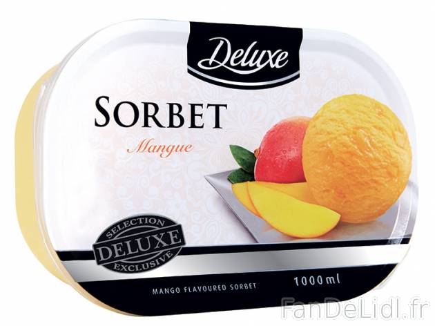 Sorbet aux fruits , prezzo 1.99 € per 665 g au choix, 1 kg = 2,99 € EUR. 
- ...