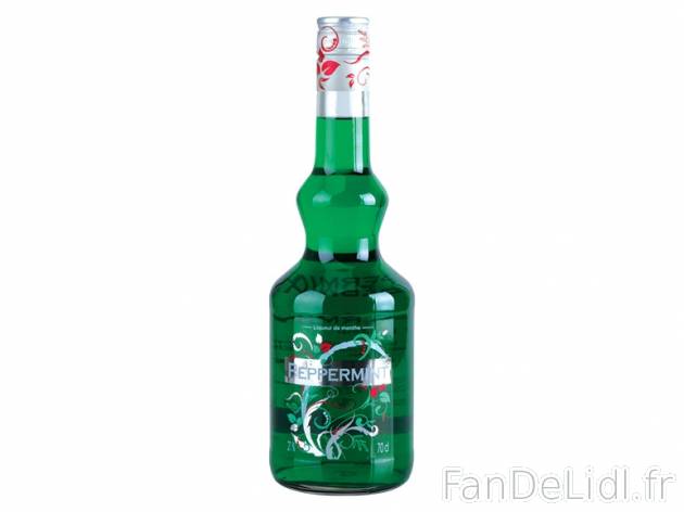 Liqueur de menthe Peppermint , prezzo 6.99 € per 70 cl, 1 L = 9,99 € EUR. 
- ...