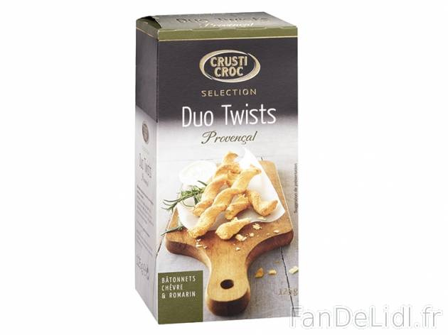 Duo Twists , prezzo 1.49 € per 125 g au choix, 1 kg = 11,92 € EUR. 
- Au choix ...