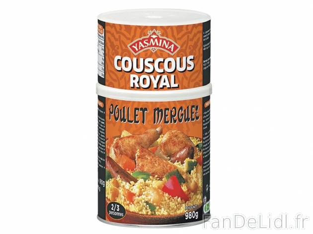 Couscous royal poulet-merguez , prezzo 2.49 € per 980 g, 1 kg = 2,54 € EUR.