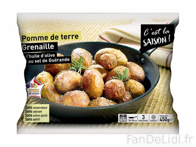 Pommes de terre grenaille , le prix 2.29 €  

Caractéristiques

- surgelées