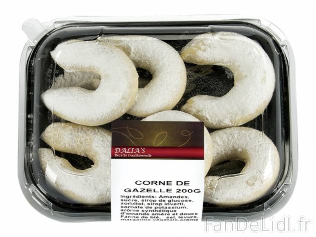 Cornes de gazelle , prezzo 2.49 € per 200 g, 1 kg = 12,45 € EUR.