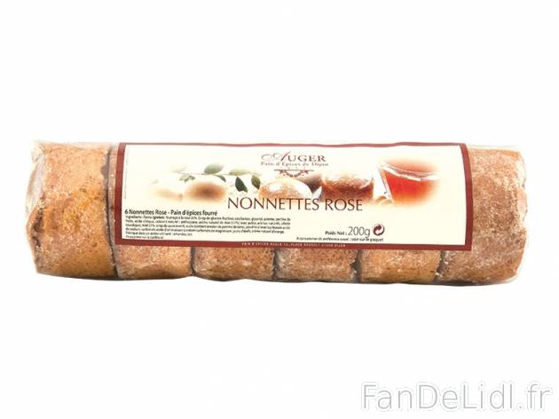 6 nonnettes à la rose , prezzo 2.99 € per 200 g, 1 kg = 14,95 € EUR.