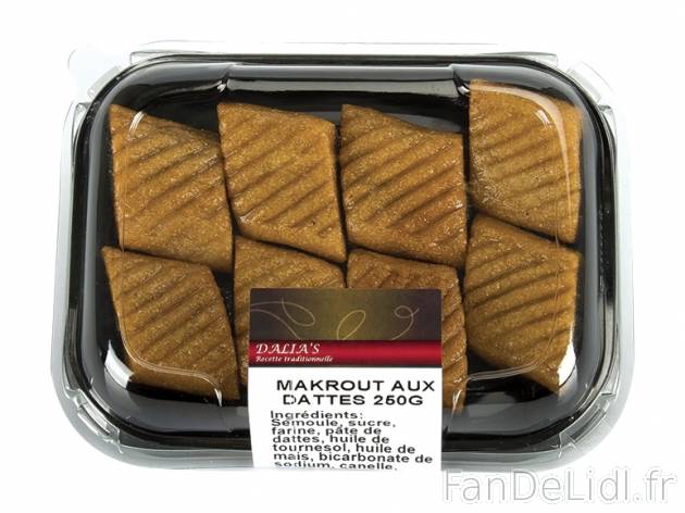 Makrout aux dattes , prezzo 2.99 € per 250 g, 1 kg = 11,96 € EUR.