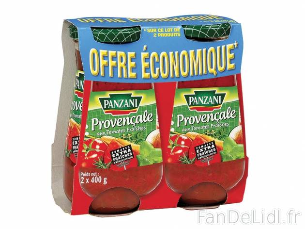 Panzani sauce provençale , prezzo 1.25 € per 2 x 400 g, 1 kg = 1,56 € EUR. ...