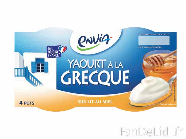 4 yaourts à la grecque sur lit de miel , le prix 1.69 € 
- Inédit chez Lidl
Caractéristiques

- ...
