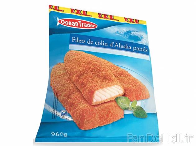 Filets de colin d&apos;Alaska panés , prezzo 3.79 € per 960 g, 1 kg = 3,95 ...
