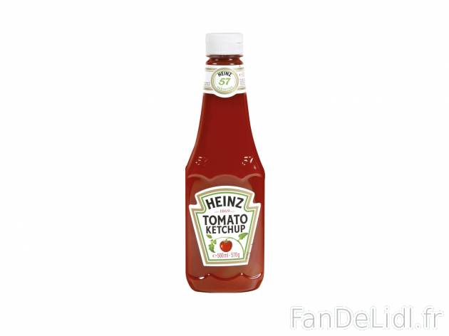 Heinz ketchup , le prix 1.05 € 
- Le tube de 570 g : 1,58 € (1 kg = 2,77 €) 
- ...