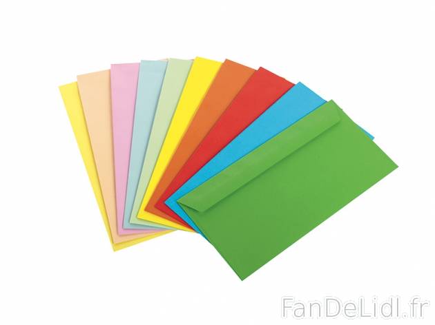 50 enveloppes de couleur , prezzo 1.99 € per L&apos;unité 
- C6 
- 10 couleurs ...