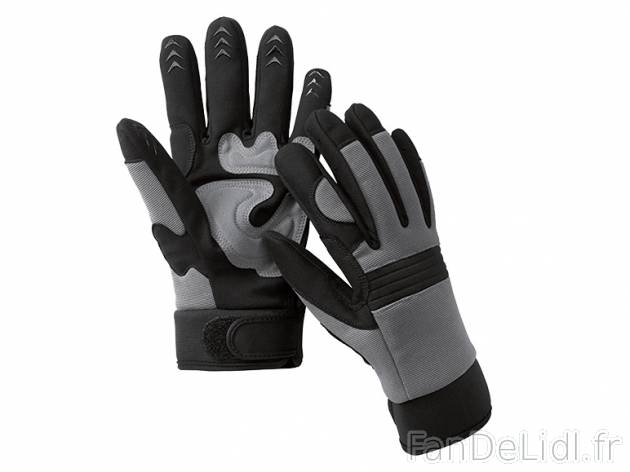 Gants de travail , prezzo 6.99 € per La paire 
- Ex. : dos 94 % polyester et ...