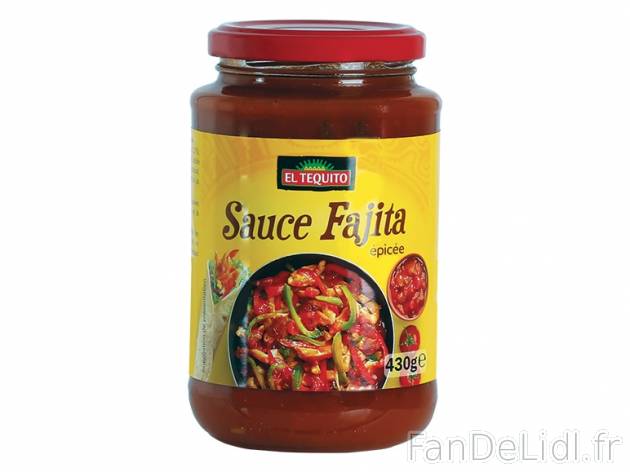 Sauce pour fajitas , prezzo 1.79 € per 430 g, 1 kg = 4,16 € EUR.