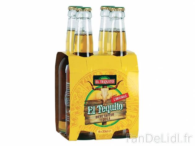 Bière aromatisée à la tequila , prezzo 3.89 € per 4 x 33 cl, 1 L = 2,95 € ...