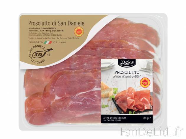 Prosciutto di San Daniele DOP , le prix 2.99 € 
- En tranches
Caractéristiques

- ...