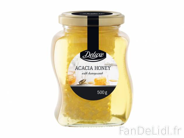 Miel d’acacia , le prix 5.99 € 
- La cire est comestible et peut se déguster ...
