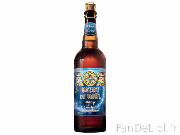 Abbaye de Vauclair bière de Noël , le prix 2.99 €  
-  7.2% Vol.