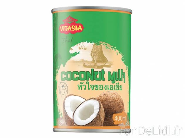 Lait de coco , prezzo 0.99 € per 400 ml, 1 L = 2,48 € EUR.