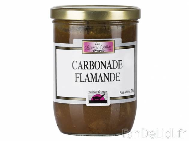 Carbonade flamande , prezzo 5.99 € per 760 g, 1 kg = 7,88 € EUR. 
- La carbonade ...