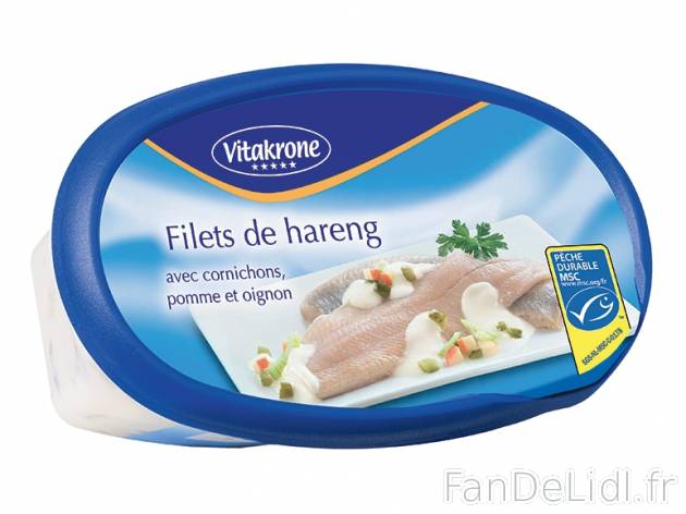 Filets de hareng , prezzo 2.19 € per 400 g au choix, 1 kg = 5,48 € EUR. 
- ...