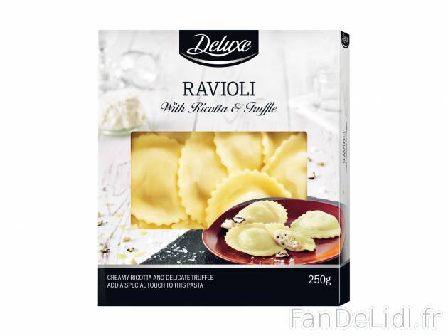 Pâtes farcies , le prix 1.49 &#8364; 
- Au choix : ravioli ricotta-truffe (1 ...