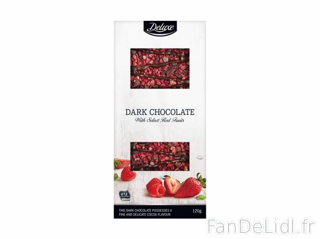 Tablette de chocolat noir aux fruits , le prix 1.69 &#8364; 
- Au choix : Chocolat ...