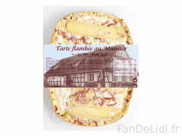 Tarte flambée au Munster , prezzo 2.49 € per 350 g, 1 kg = 7,11 € EUR.