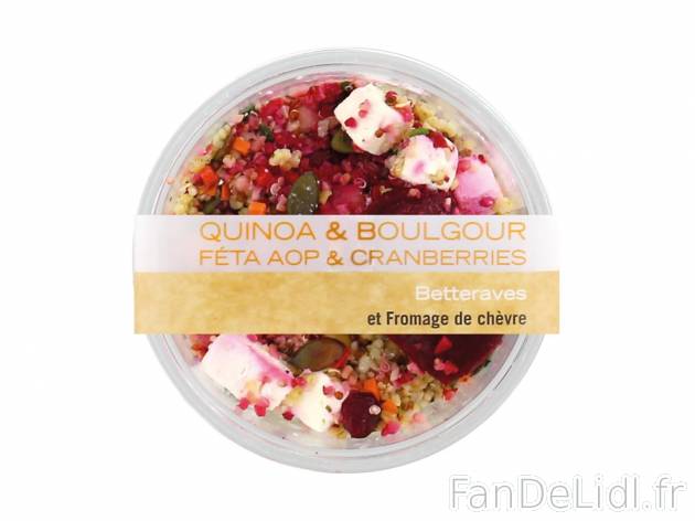 Salade1 , prezzo 2.69 &#8364; per 280 g au choix 
- Au choix : quinoa-boulgour-f&eacute;ta-cranberries ...