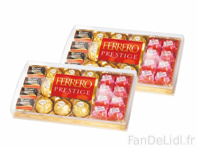 Ferrero Prestige , le prix 5.09 € 
- Le paquet de 246 g : 6,79 € (1 kg = 27,60 ...