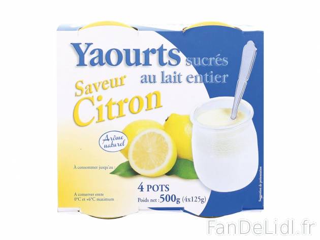 Yaourts1 , prezzo 0.99 &#8364; per 4 x 125 g au choix 
- Au choix : citron ou ...