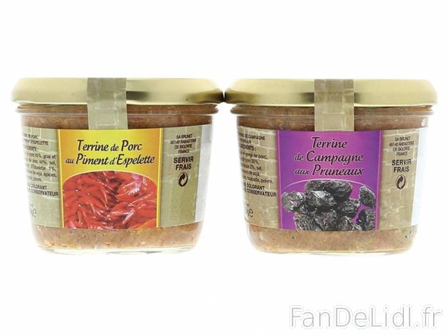 2 terrines du Sud-Ouest , prezzo 1.69 € per 2 x 180 g, 1 kg = 4,69 € EUR. 
- ...