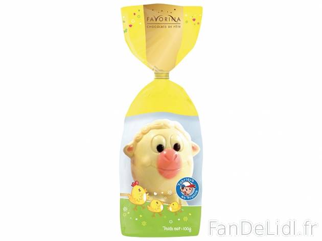 Mouton, poule ou vache en chocolat , prezzo 1.99 € per 100 g au choix, 1 kg = ...