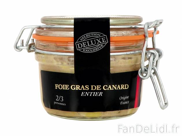 Foie gras de canard entier , le prix 6.65 &#8364; 
- 2/3 personnes
Caractéristiques

- ...