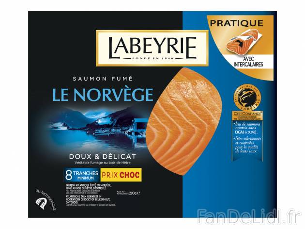 Labeyrie saumon fumé Le Norvège , le prix 9.49 € 
- 8 tranches minimum
Caractéristiques

- ...