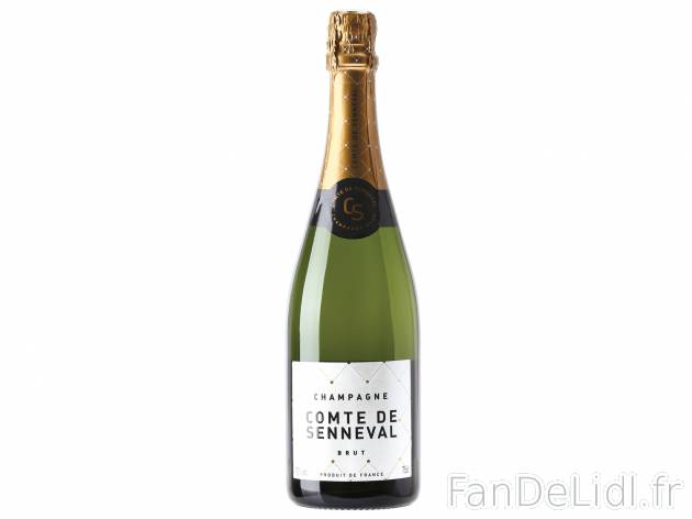 Champagne Comte de Senneval brut AOP , le prix 12.49 €