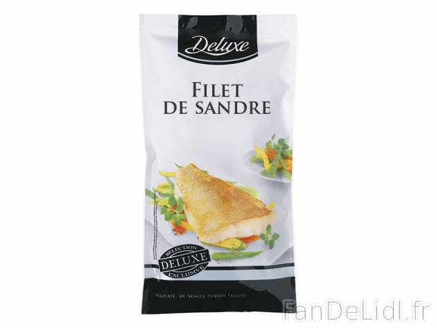 Filet de sandre avec peau , prezzo 6.49 € per 450 g, 1 kg = 14,42 € EUR.