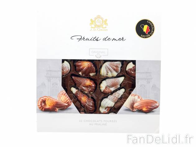 Fruits de mer en chocolat , le prix 2.29 € 

Caractéristiques

- fairtrade_cocoa_program ...