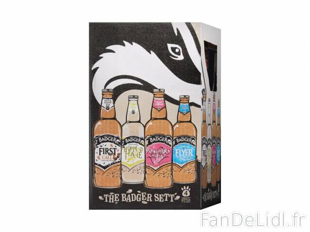 4 bières The Badger Sett1 , prezzo 6.99 € per 4 x 50 cl 
- Inédit chez Lidl- ...