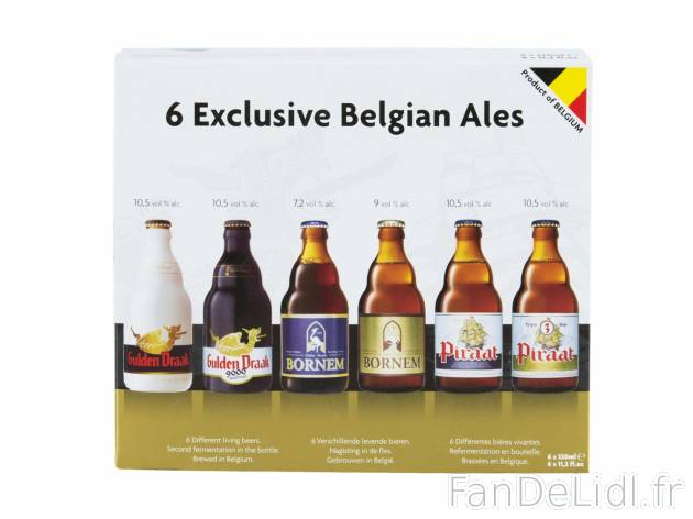 6 bières belges exclusives1 , prezzo 6.99 € per 6 x 33 cl 
- Assortiment de ...