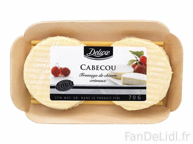 2 cabécous , prezzo 1.39 € per 70 g, 1 kg = 19,86 € EUR. 
- 22 % de Mat. Gr. ...