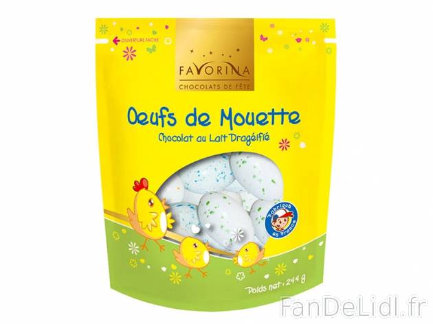 Œufs de mouette , prezzo 2.99 € per 244 g, 1 kg = 12,25 € EUR. 
- Chocolat ...