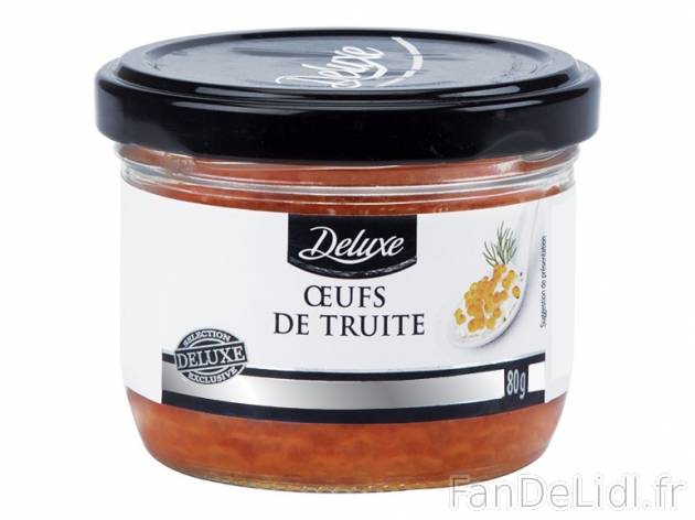 Œufs de truite , prezzo 3.79 € per 80 g, 1 kg = 47,38 € EUR.