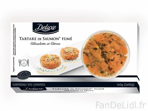 Tartare de saumon fumé , prezzo 3.69 € per 160 g, 1 kg = 23,06 € EUR. 
- Préparation ...