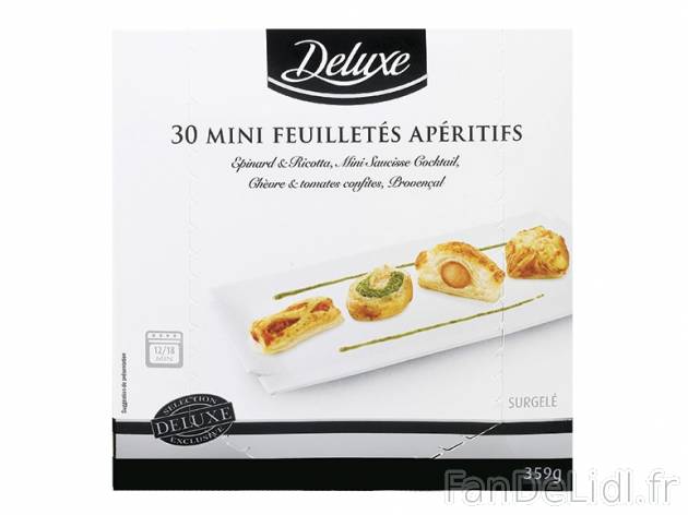 30 mini feuilletés apéritifs , prezzo 2.59 € per 359 g, 1 kg = 7,21 € EUR. ...