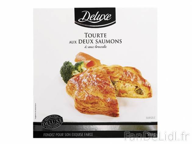 Tourte aux deux saumons et aux brocolis , prezzo 3.99 € per 500 g, 1 kg = 7,98 € EUR.