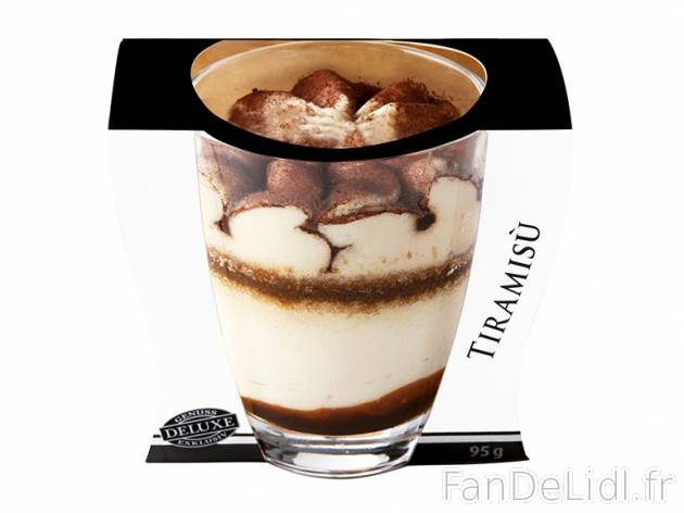 Coupe tiramisu classique , prezzo 1.79 € per 95 g, 1 kg = 18,84 € EUR. 
- Coupe ...