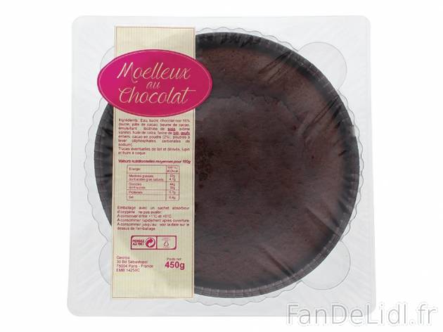 Moelleux au chocolat , prezzo 2.99 € per 450 g, 1 kg = 6,64 € EUR. 
- Pur beurre ...