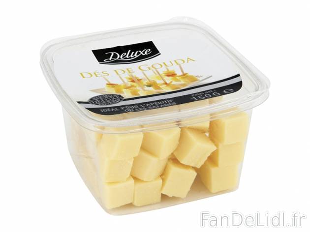 Dés de fromage , prezzo 1.59 € per 150 g au choix, 1 kg = 10,60 € EUR. 
- ...