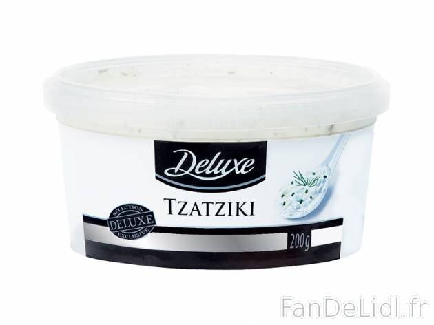 Tzatziki , prezzo 1.29 € per 200 g, 1 kg = 6,45 € EUR.