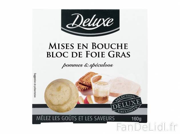 4 mises en bouche foie gras pommes - spéculoos , prezzo 3.99 € per 160 g, 1 kg ...