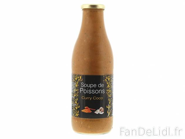 Soupe de poissons curry-coco , prezzo 2.69 € per La bouteille de 1 L