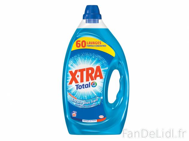 Xtra Lessive liquide Total , le prix 5.81 € 
- Le bidon de 3 L : 7,75 € (1 ...